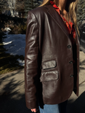 RALPH LAUREN LEATHER BLAZER