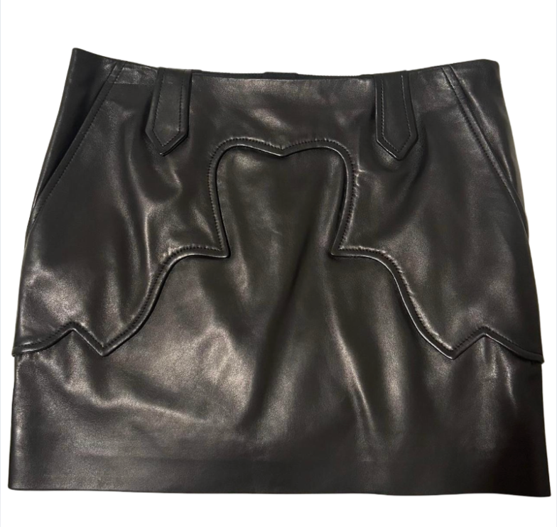 TOM FORD WESTERN LEATHER MINI SKIRT