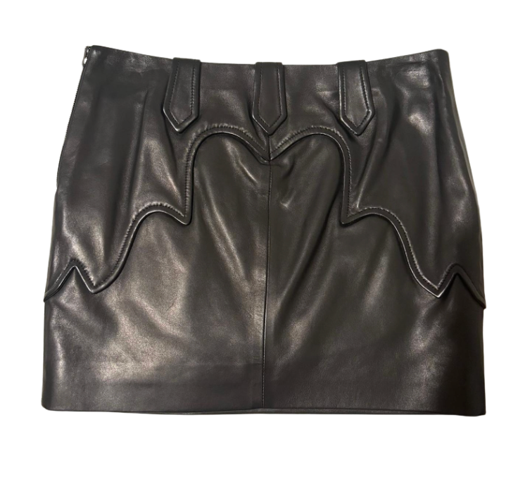 TOM FORD WESTERN LEATHER MINI SKIRT