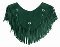 SUEDE GREEN FRINGE COLLAR